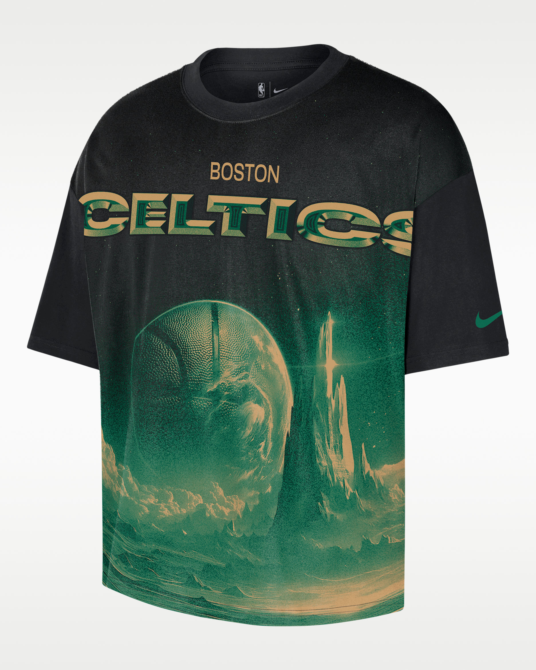 Boston Celtics Courtside Men's Nike NBA Boxy T-Shirt. Nike IL